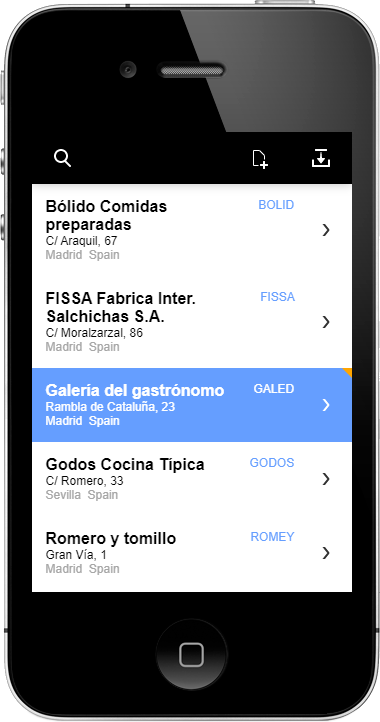 The List indicating a change is ready to synchronize with the server.